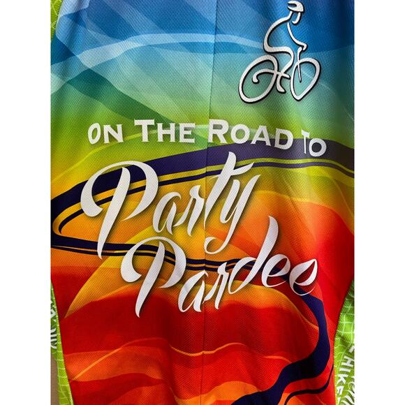 Voler Shirt Jersey Cycling Touring Full Zip Colorful Party Pardee Men's Size Lg - Picture 6 of 12